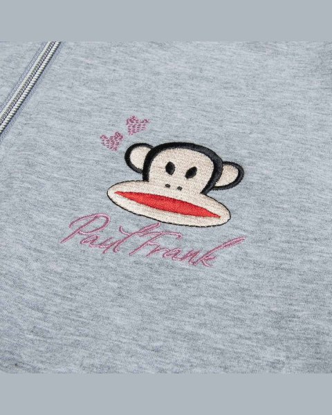 Zip hoodie cotton fleece blend Paul Frank with eco fur (12 months-5 years)