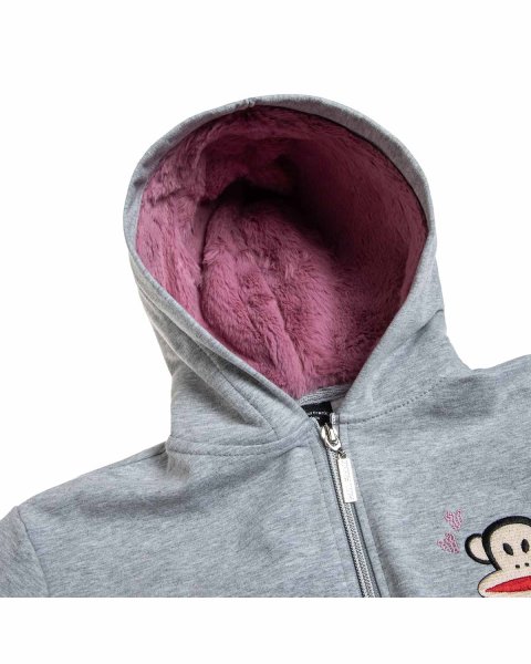 Zip hoodie cotton fleece blend Paul Frank with eco fur (12 months-5 years)