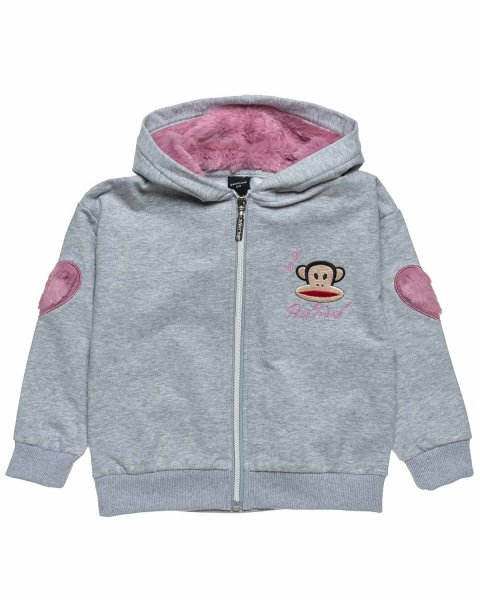 Zip hoodie cotton fleece blend Paul Frank with eco fur (12 months-5 years)