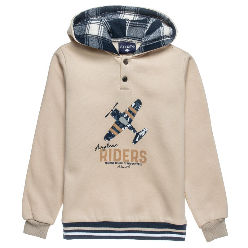 Long sleeve top cotton fleece blend with embossed details (12 months-5 years)