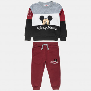 Σετ φόρμας Disney Mickey Mouse φούτερ με χρωματική αντίθεση (2-8 ετών)