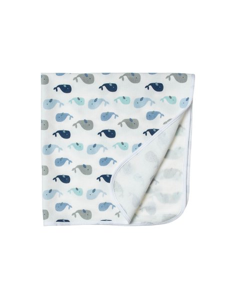 Κουβέρτα 2τμχ πικέ 100% cotton φάλαινα (75x75εκ.)