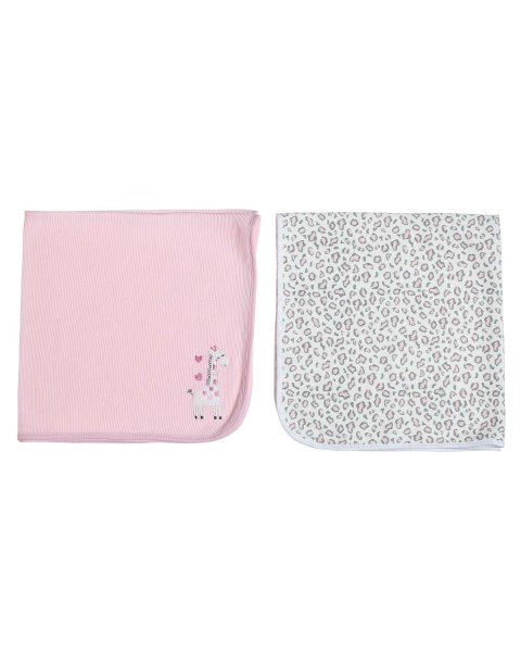 Κουβέρτα 2τμχ πικέ 100% cotton ροζ (75x75εκ.)