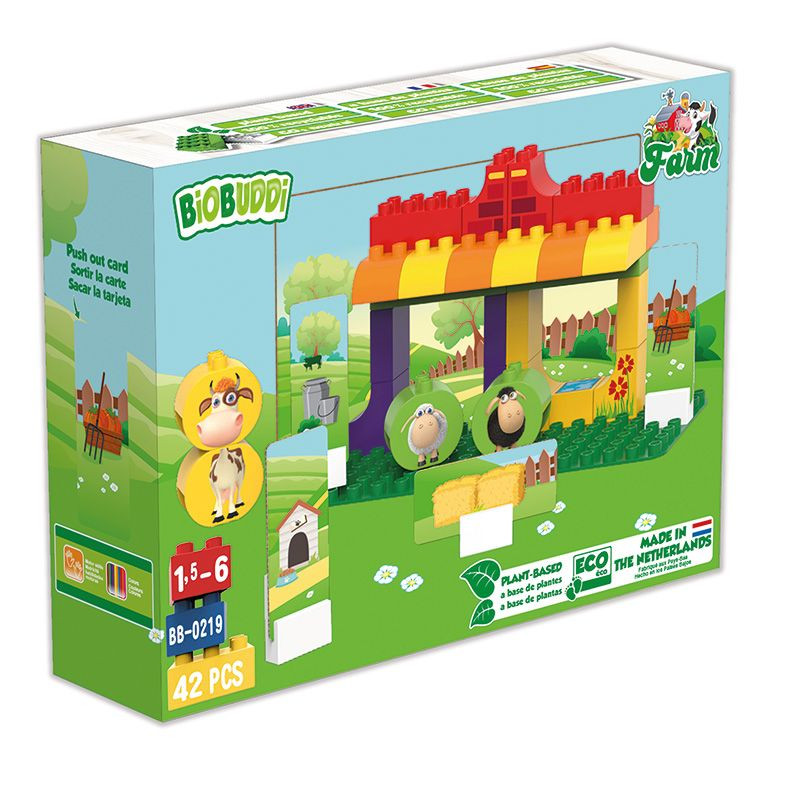 Blocks BIOBUDDI eco Farm 42 pcs (1,5-6 years)