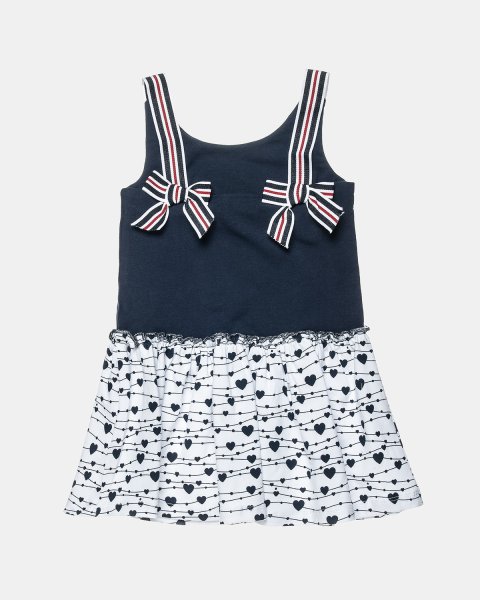 Dress with ruffles and decorative bows at the back (9 months-5 years)
