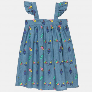 Φόρεμα τζιν ελαφρύ, μαλακό απο 100% βαμβάκι (9 μηνών-5 ετών)