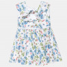 Dress with floral pattern, strass and bow (3 months-5 years)