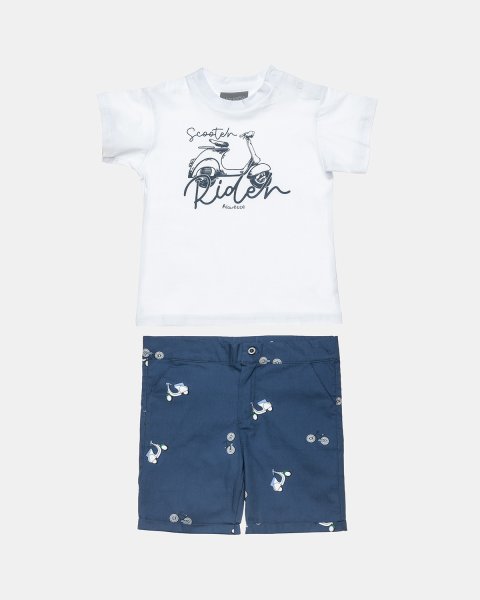 Set t-shirt with shorts with scooter design (12 months-5 years)