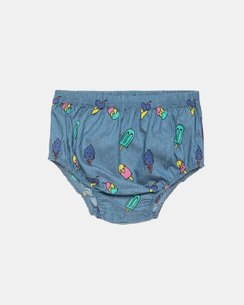 Σετ μπλούζα με πομ πον και denim βρακάκι (3-18 μηνών)
