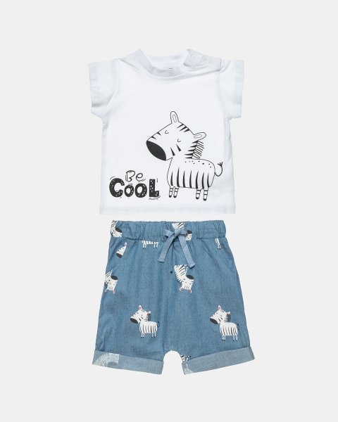 Set t-shirt with super soft denim shorts (3 months-2 years)