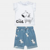 Set t-shirt with super soft denim shorts (3 months-2 years)