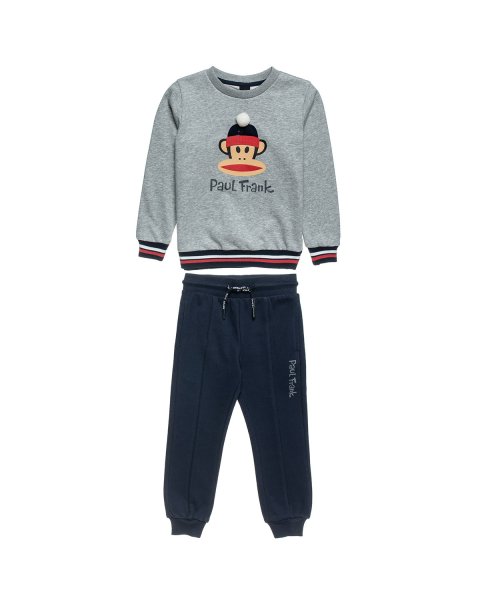 Tracksuit cotton fleece blend Paul Frank with embossed elements and pom pon (12 months-5 years)