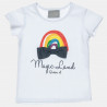 Top with glitter print and derocative bow (2-5 years)