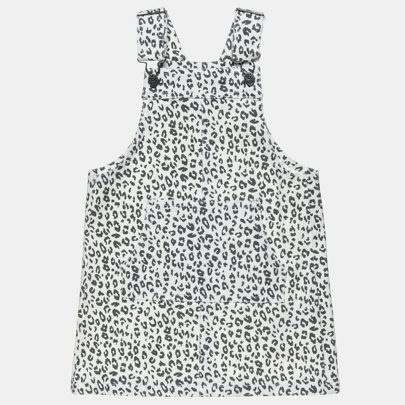Dress in animal print design with front pockets (6-16 years)