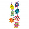 Keychain Girabrilla animals with flippy sequin
