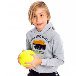 Long sleeve top cotton fleece blend with patch (6-16 years)