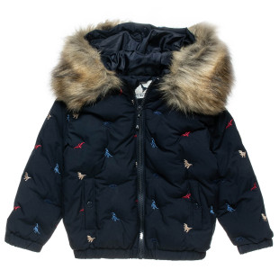 Jacket with ebroideries and eco fur lining (12 months-5 years)