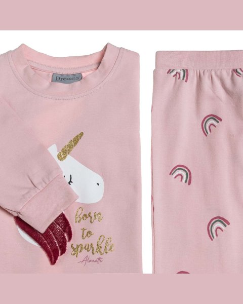 Pajamas unicorn with embossed design (18 months-8 years)
