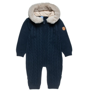 Knitted pramsuit with eco fur (1-12 months)