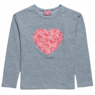 Long sleeve top with waffle texture detail and strass (6-14 years)