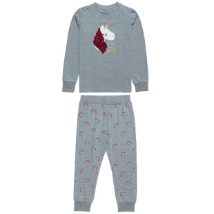 Pajamas unicorn with embossed design (6-14 years)