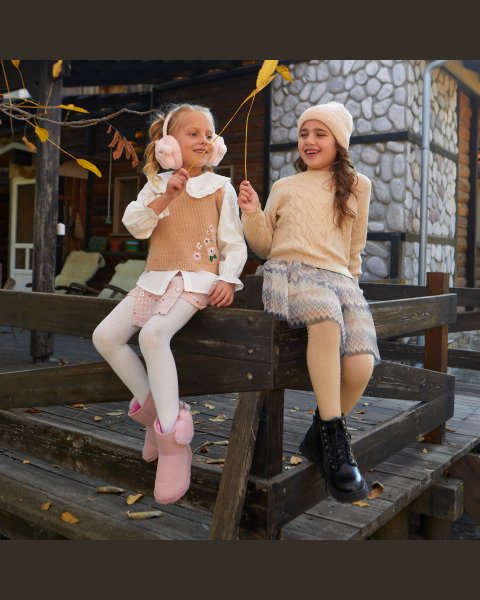 Dress from viscose with glitter details (6-14 years)