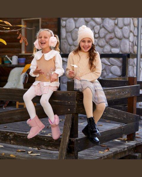 Dress from viscose with glitter details (6-14 years)