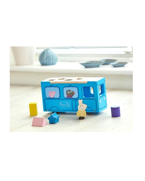 Wooden School Bus with Peppa Pig Shapes