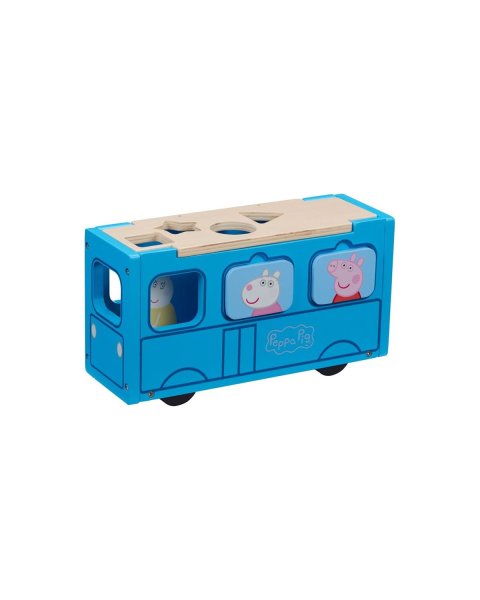Wooden School Bus with Peppa Pig Shapes