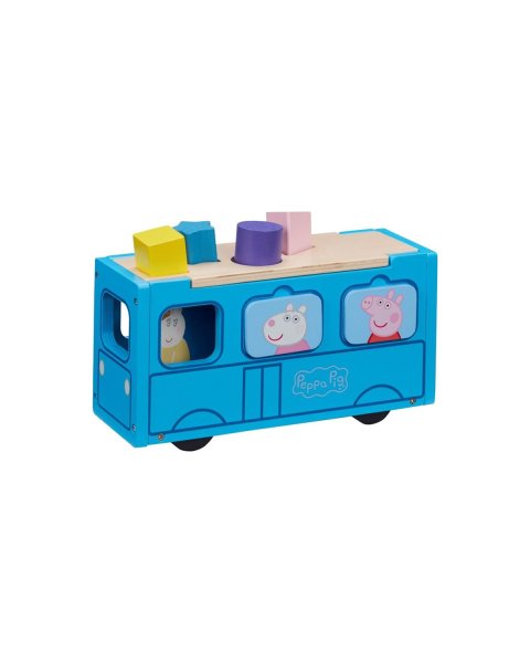 Wooden School Bus with Peppa Pig Shapes