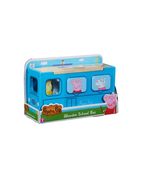 Wooden School Bus with Peppa Pig Shapes