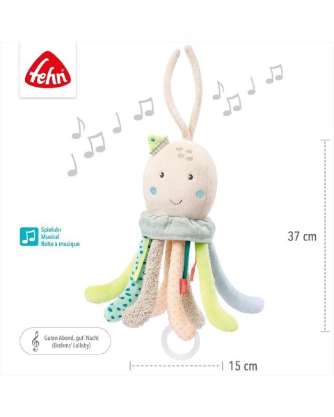 Plush toy Fehn musical octapus 24cm (0+ months)