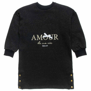 Dress cotton fleece blend with shiny embroidery (6-14 years)