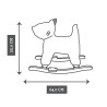 Toy label label from natural wood Rocking dog blue (18+ months)