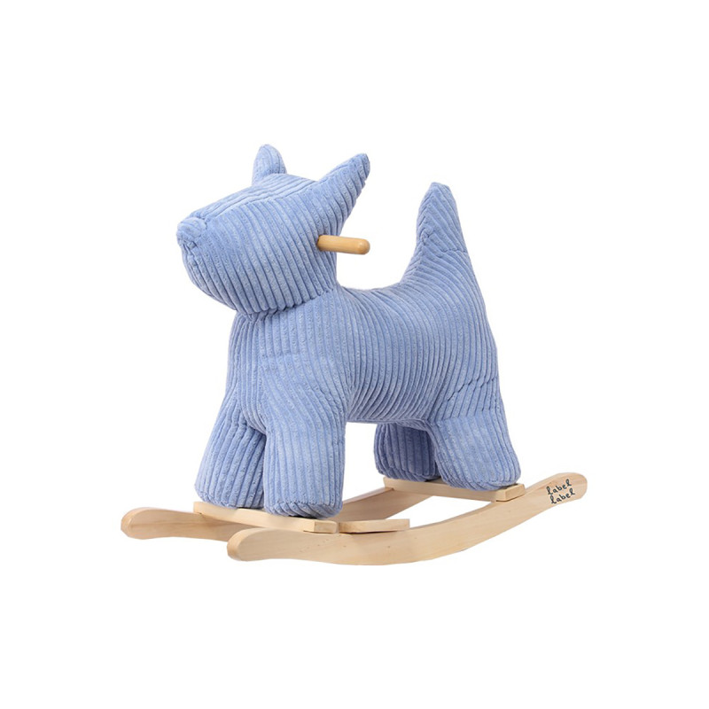 Toy label label from natural wood Rocking dog blue (18+ months)