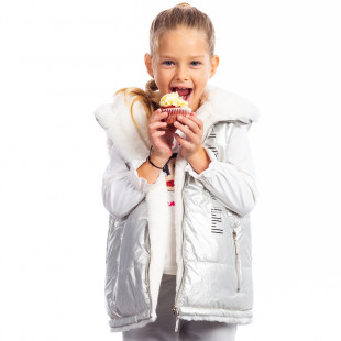 Double sided vest jacket with faux fur (6-14 years)
