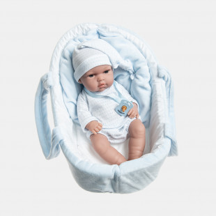 Toy baby doll Arias in light blue port-bebe with pillow (3+ years)