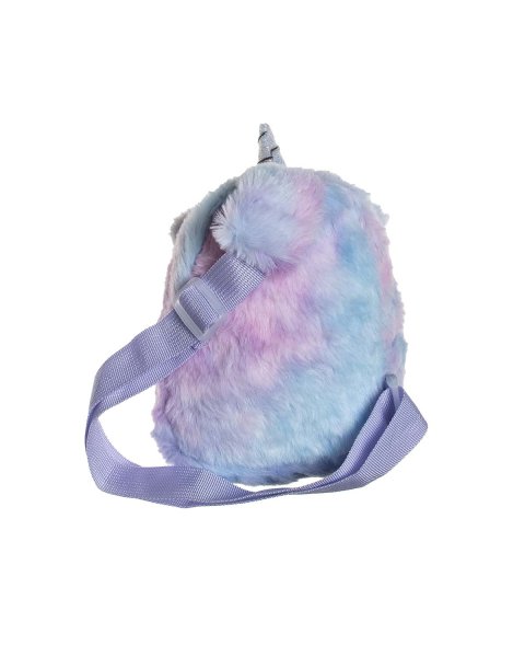Crossbody unicorn bag with fluffy texture and glitter