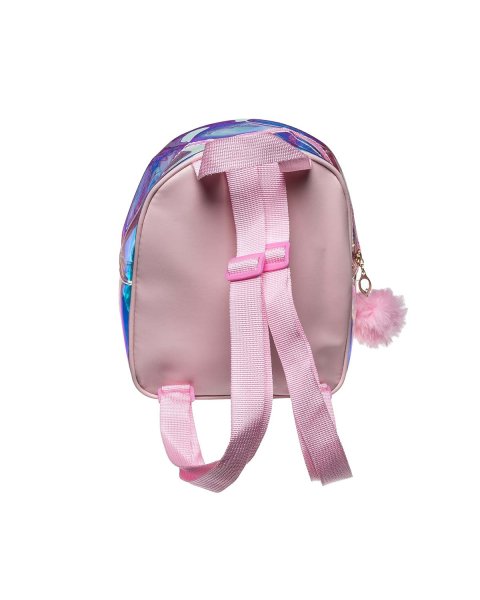Backpack rainbow with sequins iridescent pink transparent