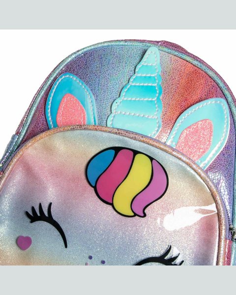 Backpack unicorn iridescent pink-blue