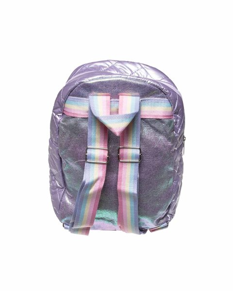 Backpack unicorn quilted with glitter and eco fur
