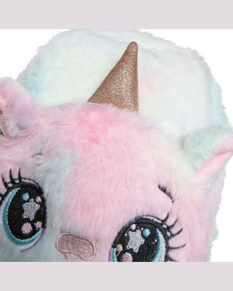Backpack unicorn with fluffy texture and glitter