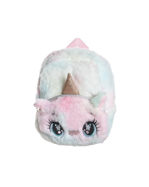 Backpack unicorn with fluffy texture and glitter