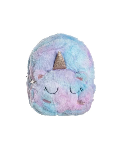 Backpack unicorn with fluffy texture and glitter