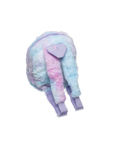 Backpack with fluffy texture and glitter