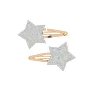 Κλιπ μαλλιών αστεράκια με glitter