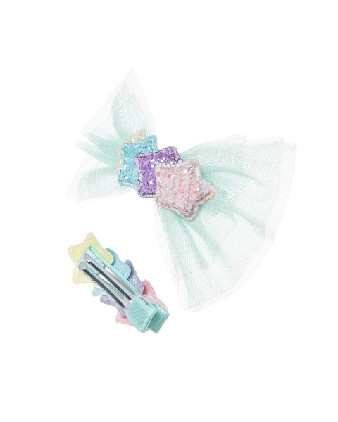 Hair clip with tulle and glitter