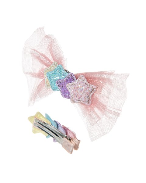 Hair clip stars with glitter and tulle
