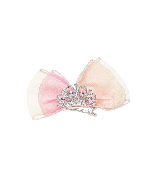 Hair clip crown with tulle and rhinestones