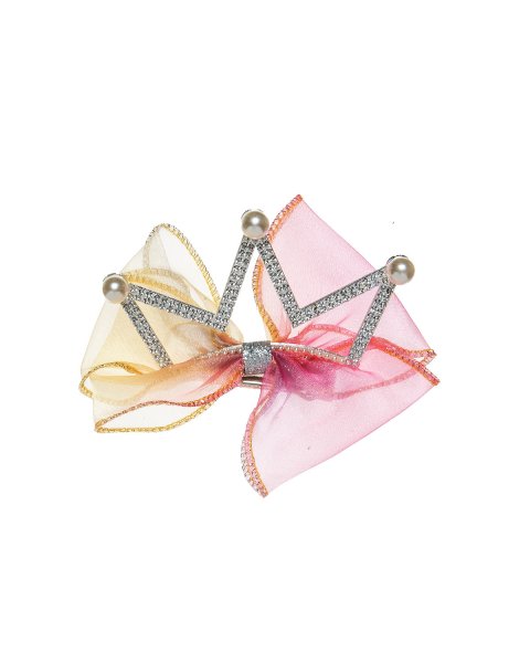 Hair clip crown with tulle, tulle and rhinestones